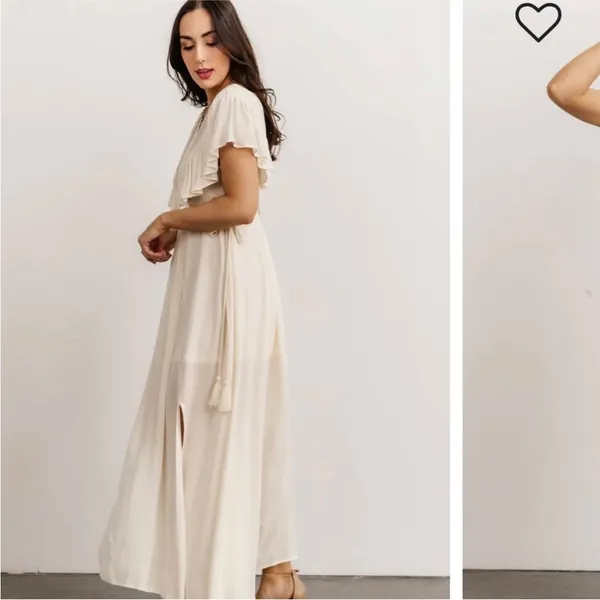 NWT BALTIC BORN IVORY JENNIFER DEEP V-NECK MAXI BOHO DRESS/Maternity SIZE SMALL - Image 6