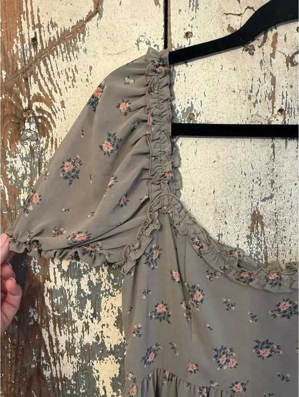 Altar'd State dress mini dress, sage pink floral size Medium - Image 2