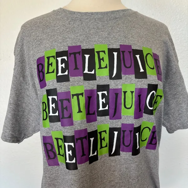 Jerzees Gray Beetlejuice Short Sleeve Graphic T-Shirt - Image 2