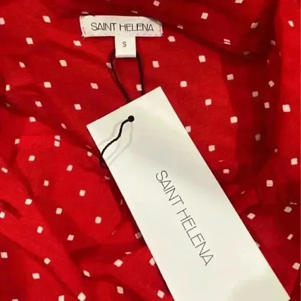New with tags Saint Helena red polka dot blouse in size small - Image 4
