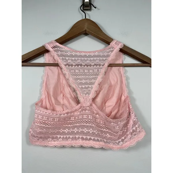 Victoria’s Secret Lace Racerback Bralette Blush Pink Wireless Bra M - Image 2