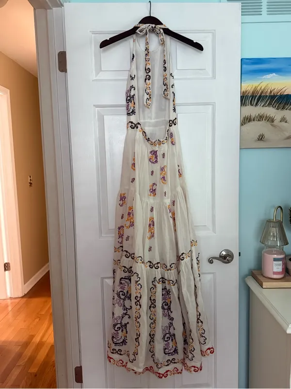 Anthropologie Medallion Halter Maxi Dress - Image 3