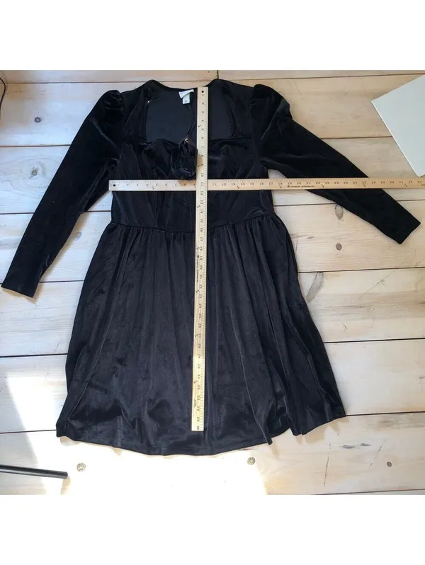 Ava + Viv NWT Women's Long Sleeve Rosette Midi A-Line Velvet Dress Size XXL - Image 8