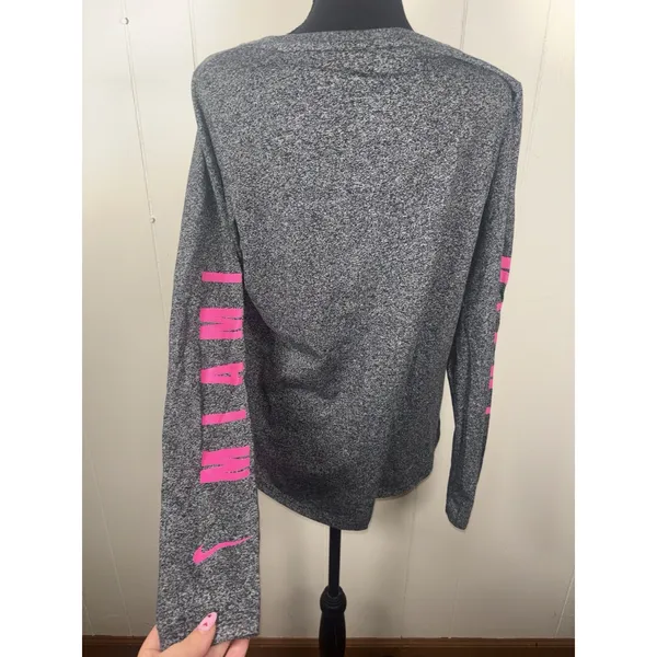 Nike NBA Miami‎ Heat Vice Nights Long Sleeve T-Shirt Hyper Elite Gray Xl Womens - Image 2