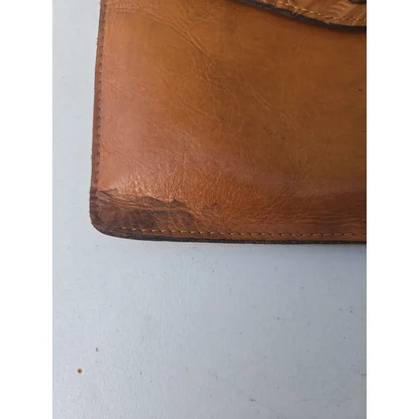 Patricia Nash Embossed Brown Leather Clutch Purse Bag Flap Snap - Image 3