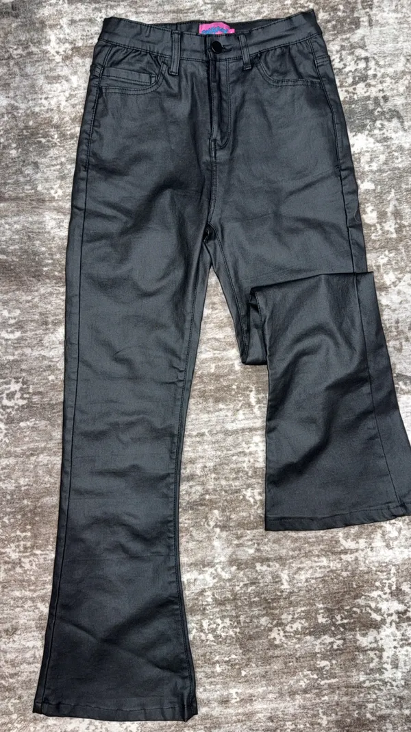 Edikted Faux Leather Pants Flare - Image 4