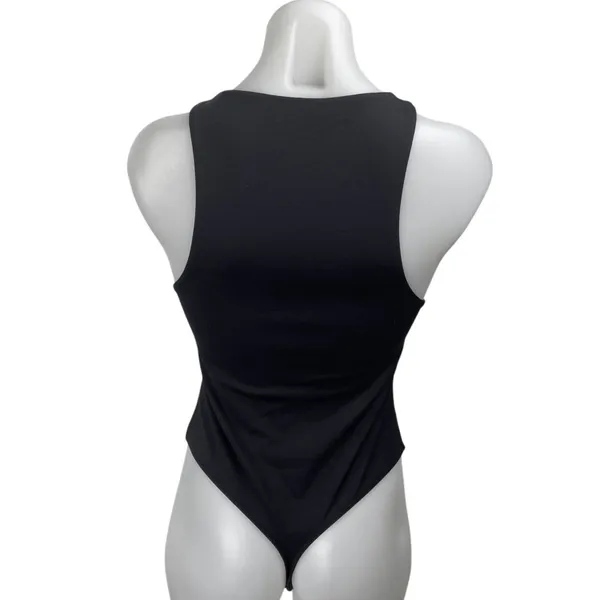 Aritzia Babaton Women's Black Sleeveless Racerback Thong Bodysuit Tank Top Sz M - Image 2