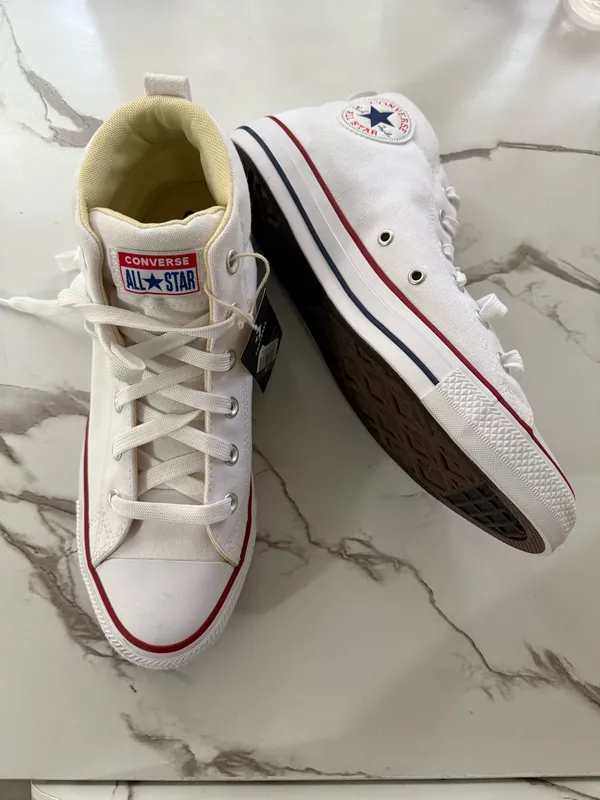 Converse Chuck Taylor All Star High Top White Canvas Sneakers – Classic Unisex Shoes NWT - Image 4