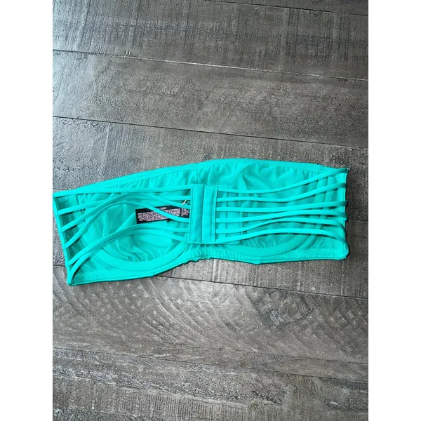 NWOT Teal Green Victoria's Secret unlined Bandeau Yoga Strappy‎ Detail size 36C - Image 2