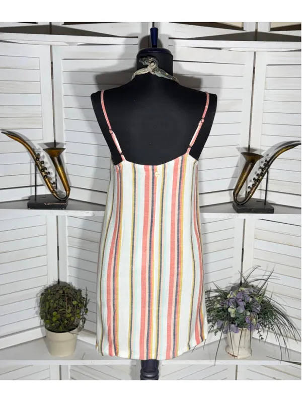 Vintage Y2K RipCurl babydoll mini dress striped festival boho coastal cowgirl S - Image 2