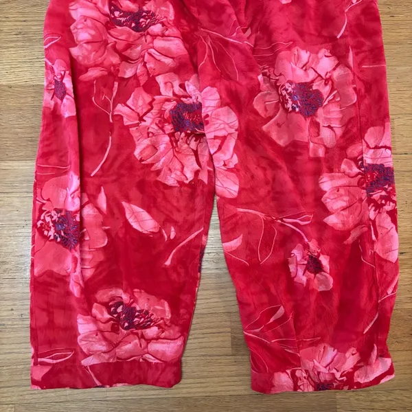 Jams World Vintage Full Bloom Floral Resortwear Vacation Coastal Capri Pants XL - Image 2