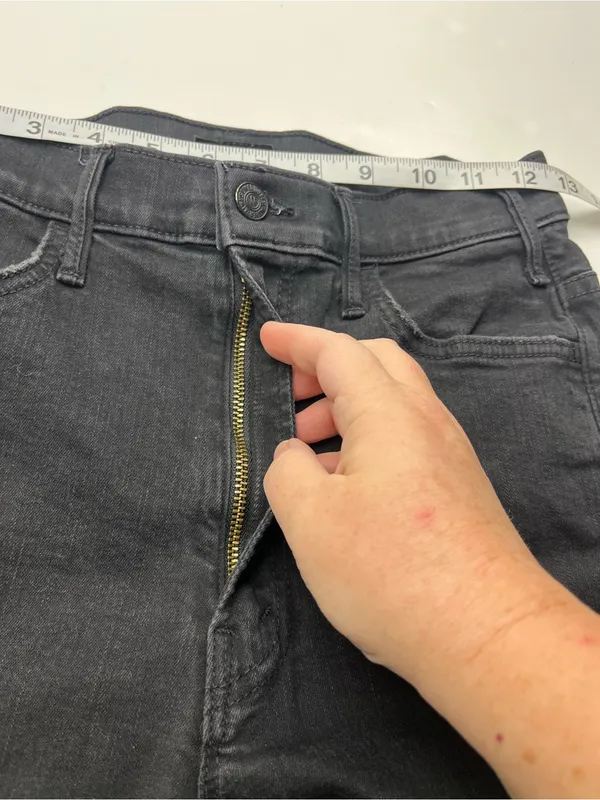 Mother The Hustler‎ Ankle Fray Women's 28 Black Not Guilty Bootcut Denim Jean - Image 12