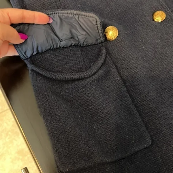 Lauren by Ralph Lauren Coatigan vintage Military coat sweater, LambsWool blend S - Image 10