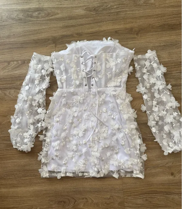 White floral dress - Image 2
