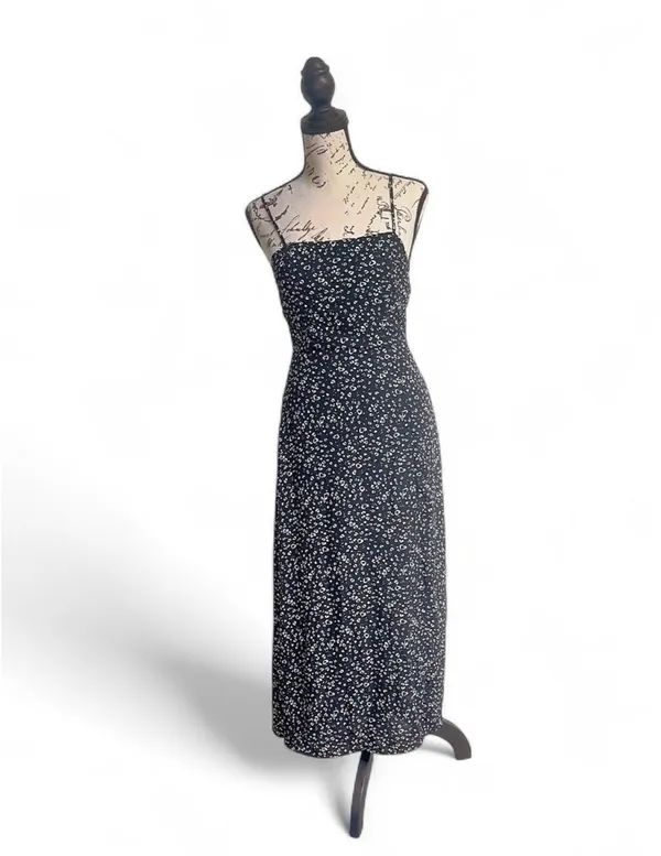 Francesca’s Miami Xs Michelle Side Slit Heart Print Strappy Midi Dress in Black - Image 4