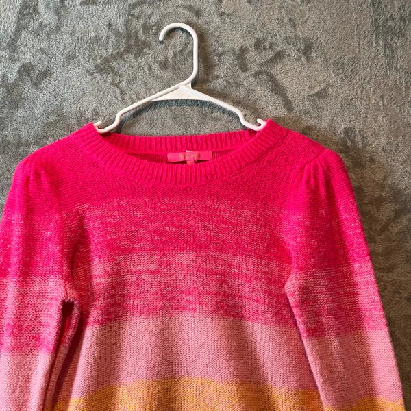 Lilly Pulitzer Olinia Sweater Pink Grenadine Marbled Ombre Wool Blend Size Small - Image 2
