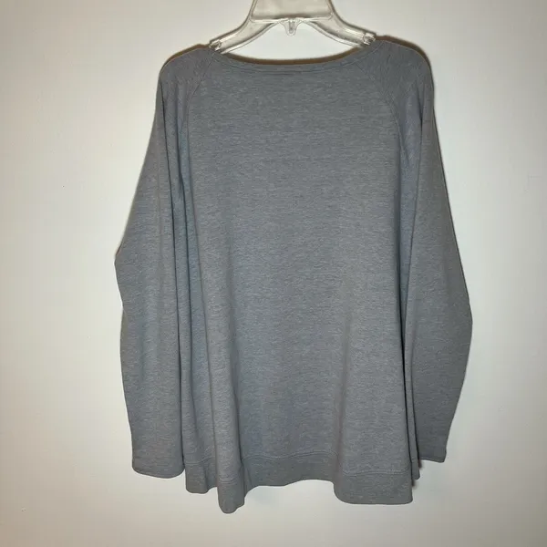 Southampton Long Sleeve French Terry T Shirt Gym Workout Gray Sweatshirt L‎ Soft - Image 2