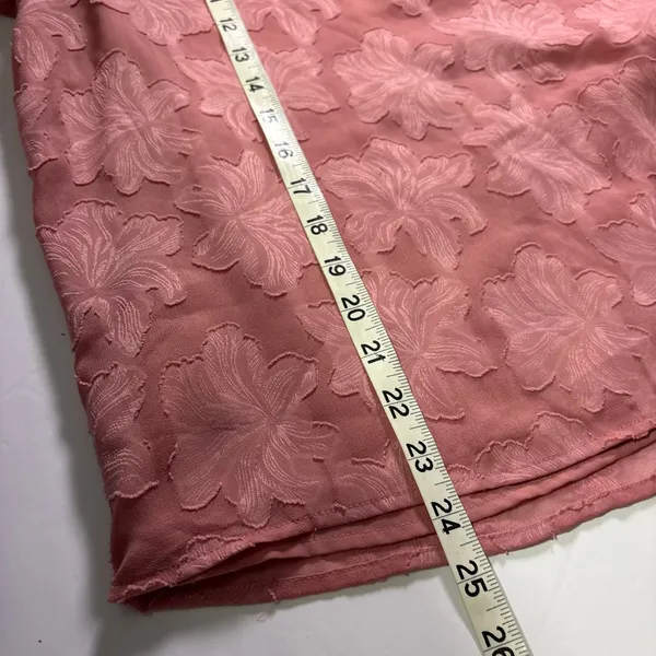 LOFT Pink Floral Jacquard Ruffle Sleeve Blouse Top 764142 L - Image 12