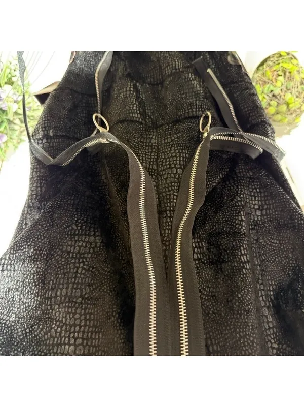 Dark Dragon Lord Warlock Costume Halloween cosplay Black Feathers Zippers gothic - Image 10