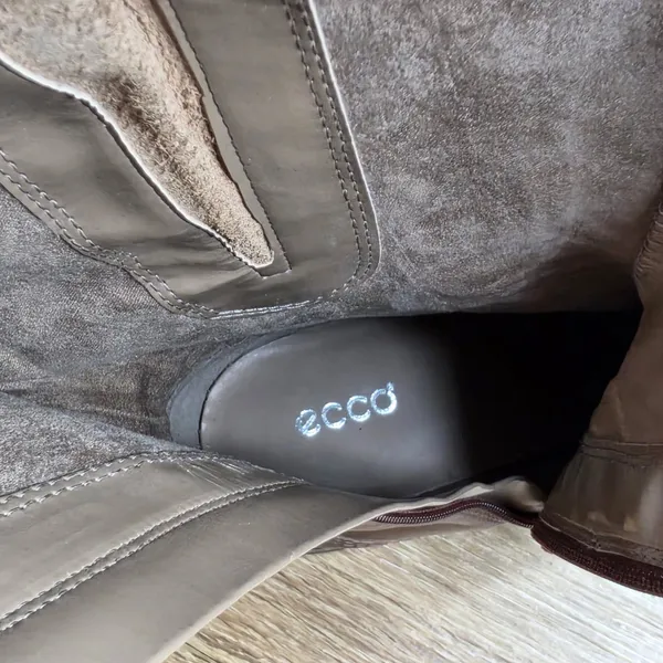 ECCO Hobart 25MM Riding Boots Women's 40 9-9.5 Brown Leather Knee High Buckle - Image 13