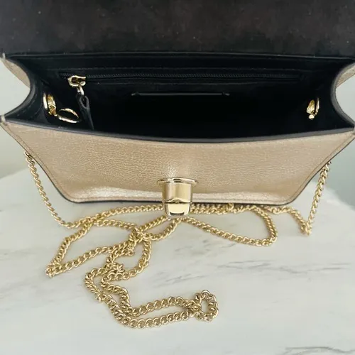 Coach Women's Turnlock Chain Crossbody Leather Bag, Platinum/Gold, NWOT - Image 13