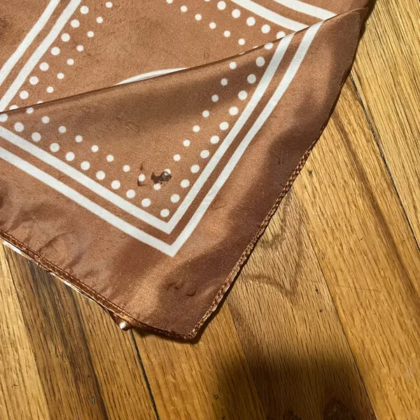 Bundle of 2 Satin Bandana Scarves | Brown & Sage | 100% Polyester - Image 7