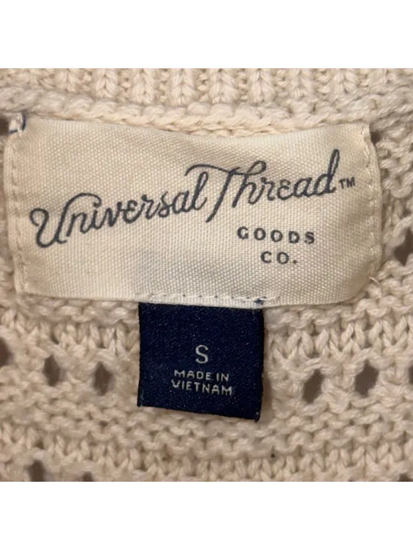 Universal Thread Women’s S Cream Crochet Knit Tank Top - Image 5