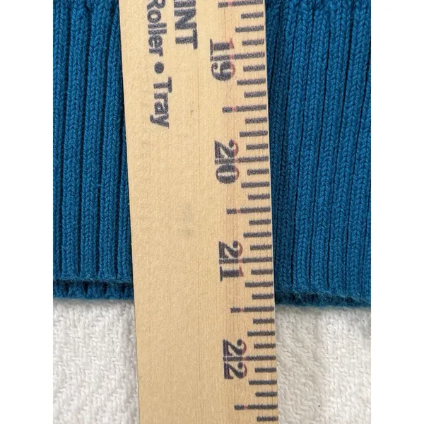 St. John's Bay Cable Knit Crew Neck Pullover Sweater Blue Cotton Nylon L - Image 3