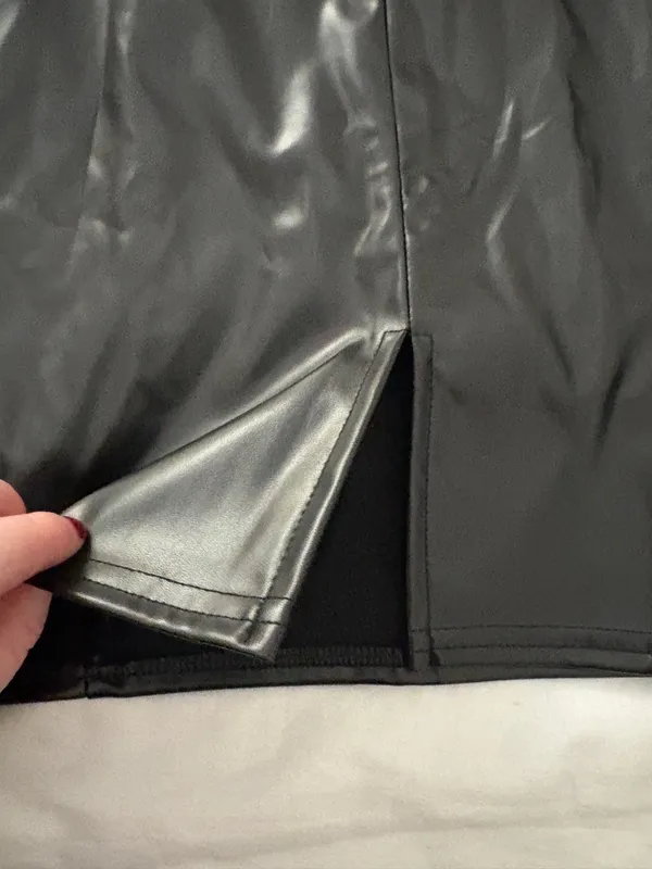 Amazon Faux Leather Bodycon Mini Skirt - Image 5