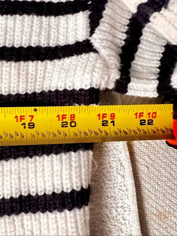 French Connection Stripe Half Zip Sweater Size Medium - Image 6