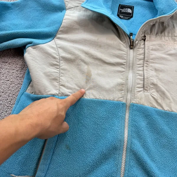 The North Face Denali Fleece Jacket Light Blue Cream Women Large F10 Polartec - Image 12