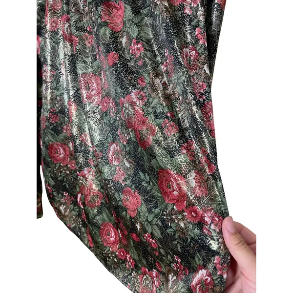 Lauren Lee Vintage Floral Long Sleeve Mock Neck Blouse Top‎ Sz 10 - Image 4