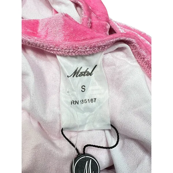 Motel Valeo One Piece Swimsuit in Velvet Cotton Candy Pink Size Small NWT - Image 9