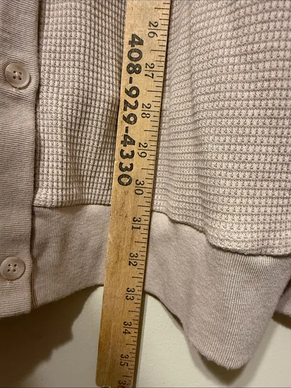 New Babaton Relaxed ThermalWaffle-Knit Button Front Cardigan - Mauve 2XL - Image 5