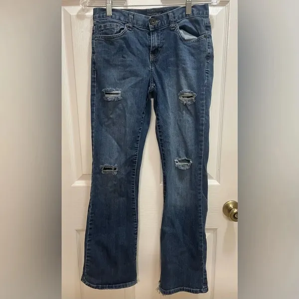 Calvin Klein Womens Flare Fit Distressed Jeans Size 27 - Image 2