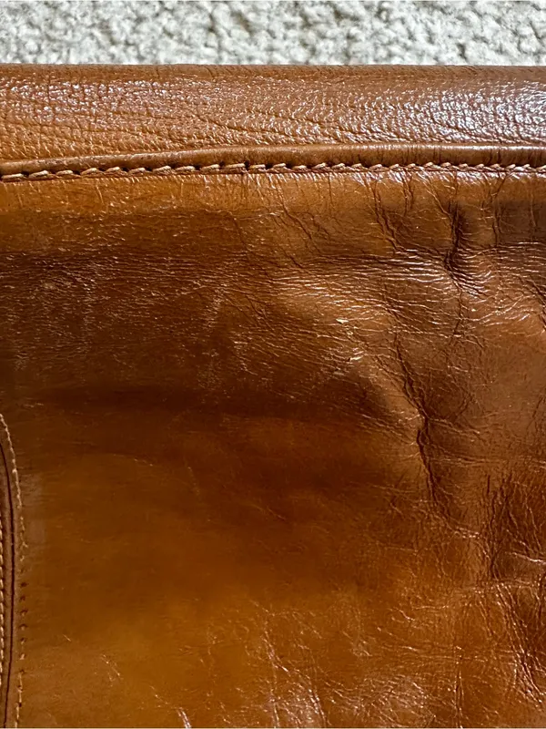 Vintage Genuine Leather Clutch Wristlet Envelope Bag Buckle Snap Button Casual - Image 8