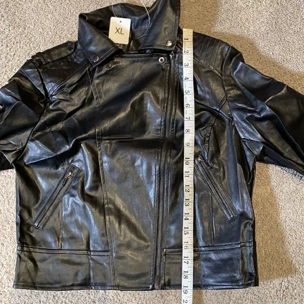 Women’s Black Faux Leather Jacket XL Lil Peep NWT - Image 7