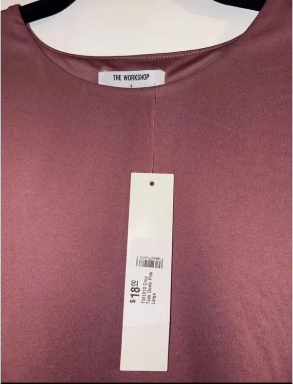 The Workshop Mauve Pink Crop Tank Top – Size Large (NWT) - Image 2
