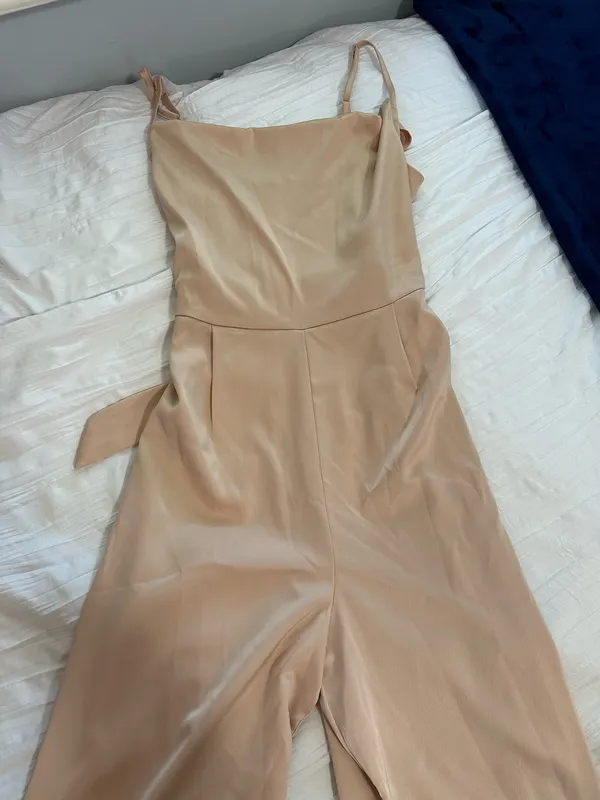 Altar'd State Champagne Satin Jumpsuit - Image 2