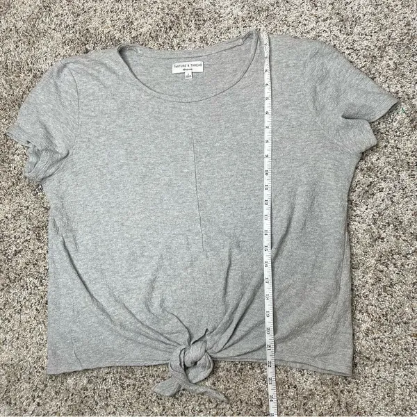 Madewell Texture & Thread Modern Tie-Front Top in Heather Pelican Grey Medium - Image 10