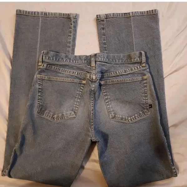 Abercrombie & Fitch light gray Boot Cut Jeans Sz 8 boho festival grunge rock EUC - Image 3