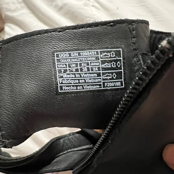 UGG Black Peep-Toe Heeled Boots - Image 9