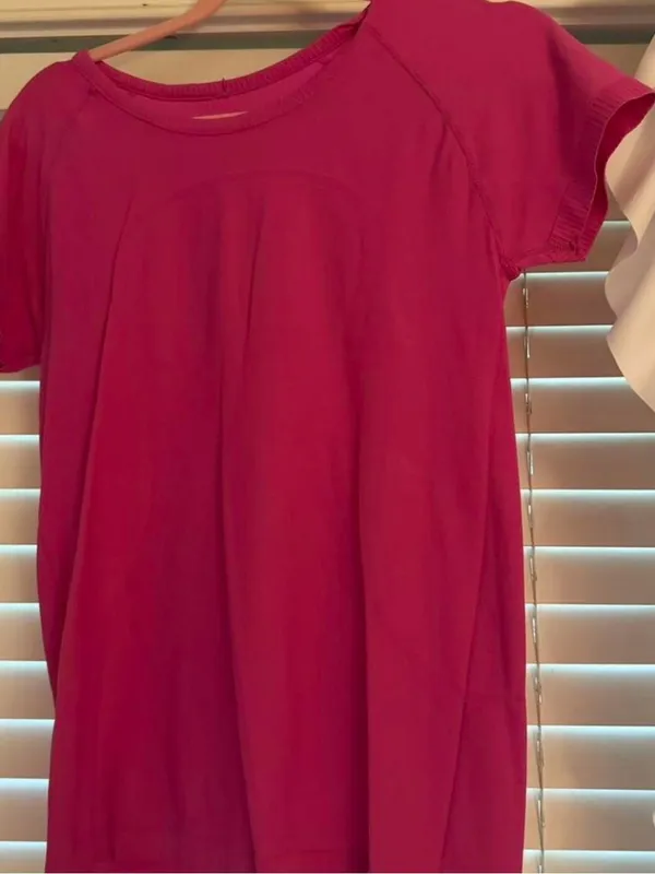 Women's Pink Crewneck Short-Sleeve Top - Image 2