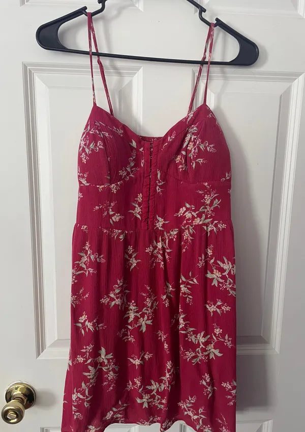 American Eagle Red Floral Sundress - Image 3