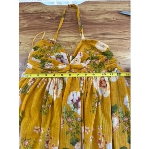 Free People Mustard Floral Halter High-Low Tunic Top XS - Image 7