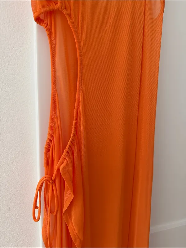 Sheer orange swim cover up - Women - Image 4