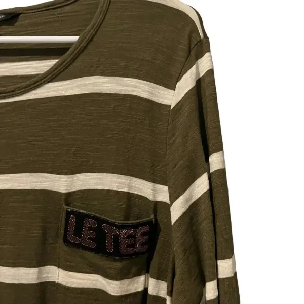 Womens Banana Republic Fitted‎ Hi-Low Tee Long Sleeve Split Hem Logo - Image 2
