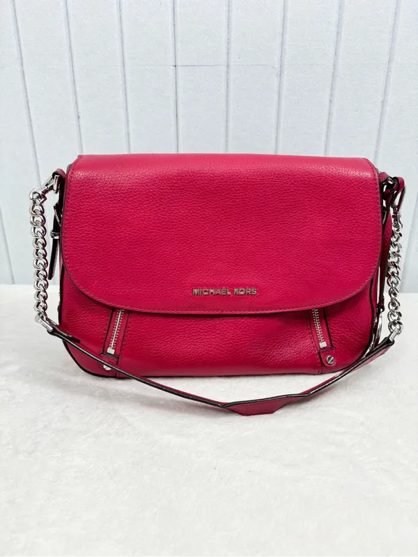 Michael Kors Handbag Bedford Legacy Leather Flap Crossbody Raspberry Pink - Image 3