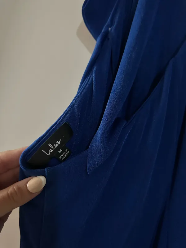 Lulus Regal Entrance Cobalt Blue Backless Maxi Dress - Image 3