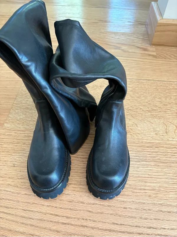Black Over-the-Knee Chunky Sole Women's Boots - Image 3